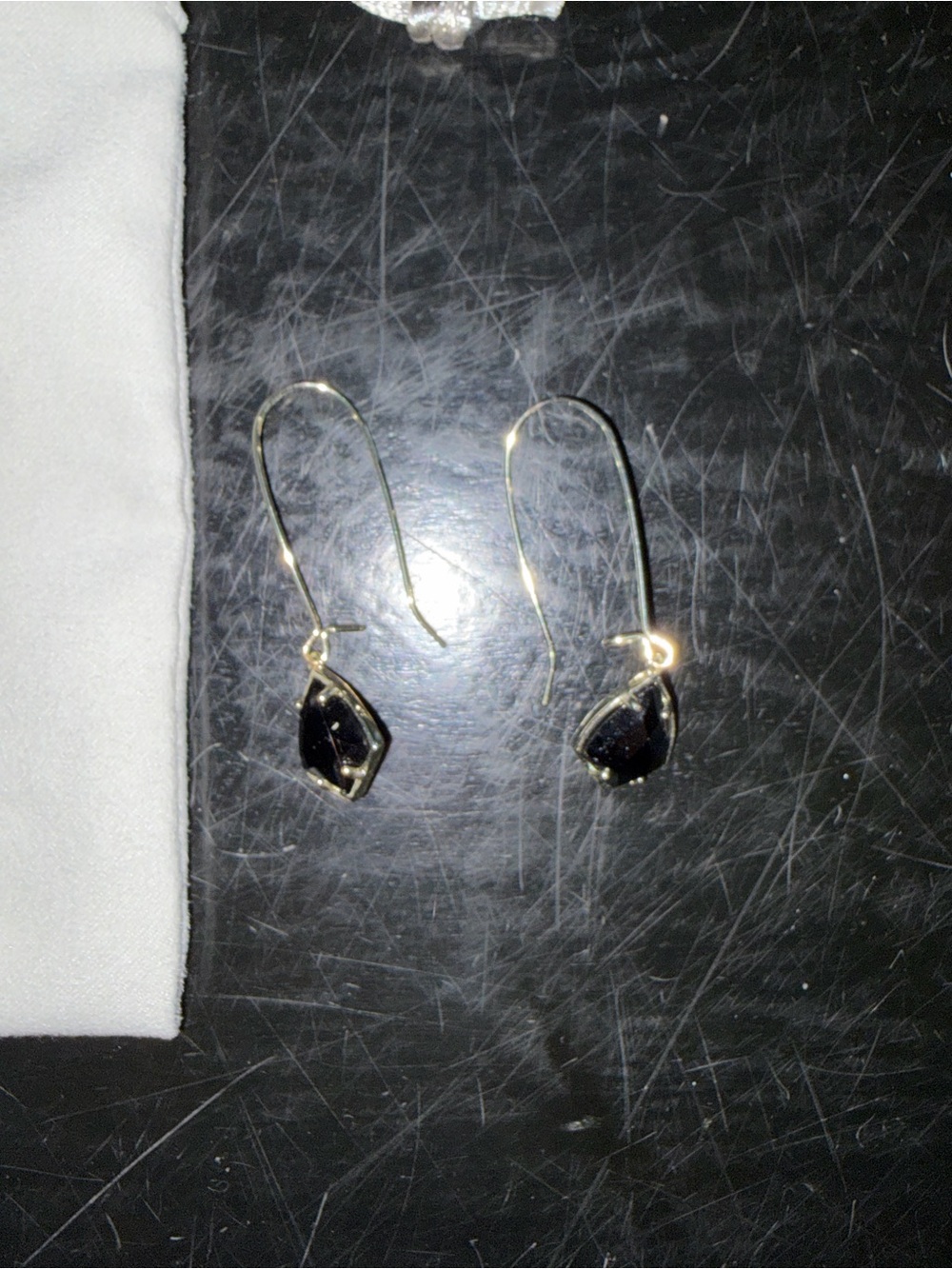 Kendra Scott Black Faceted Drop Earrings - Picture 2 of 5